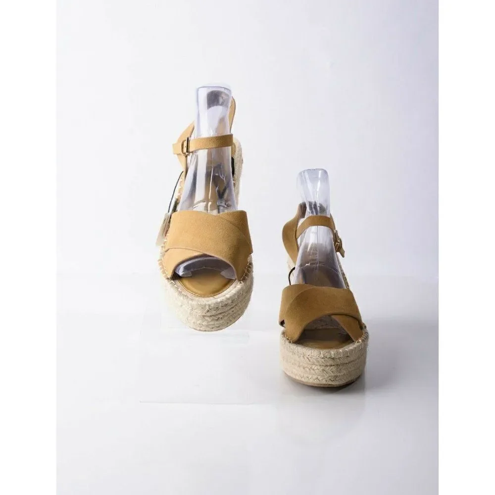 Zara Womens Wedges Sandals Suede Jute Platform EU 40 US 9 Tan Brown 2353/710 NWT - Picture 3 of 8